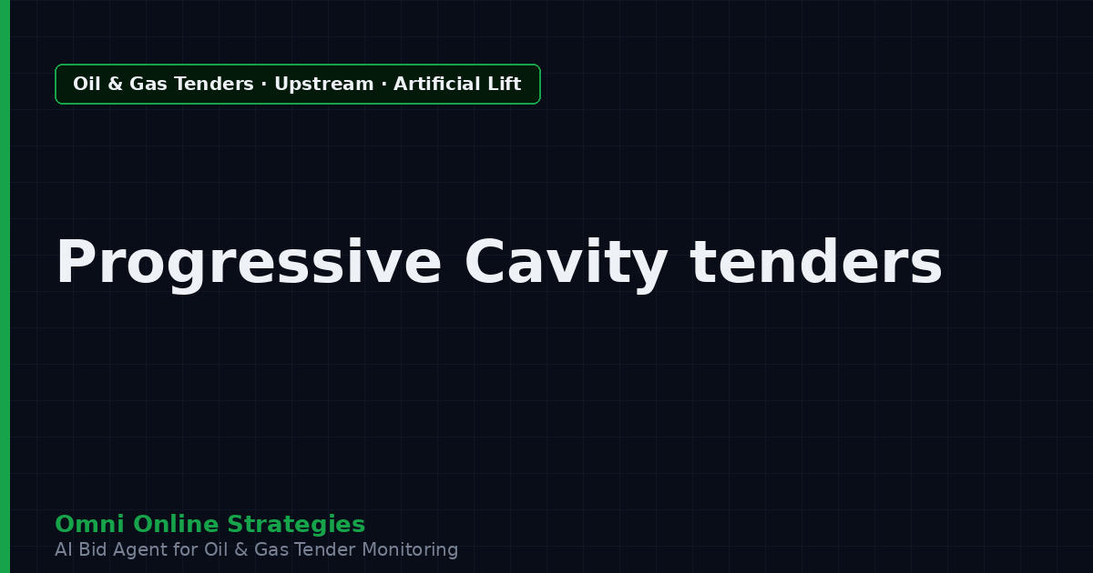 AI Agent That Finds Oil and Gas Tenders for Progressive Cavity Pump Makers