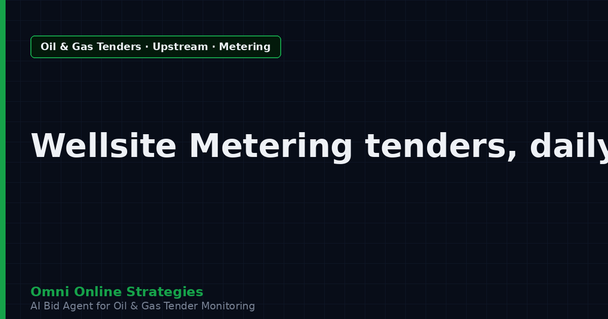 AI Agent That Finds Oil and Gas Tenders for Wellsite Metering Equipment Makers