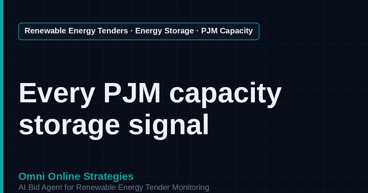 AI Agent That Finds PJM Capacity Market Storage Tenders for Storage Developers