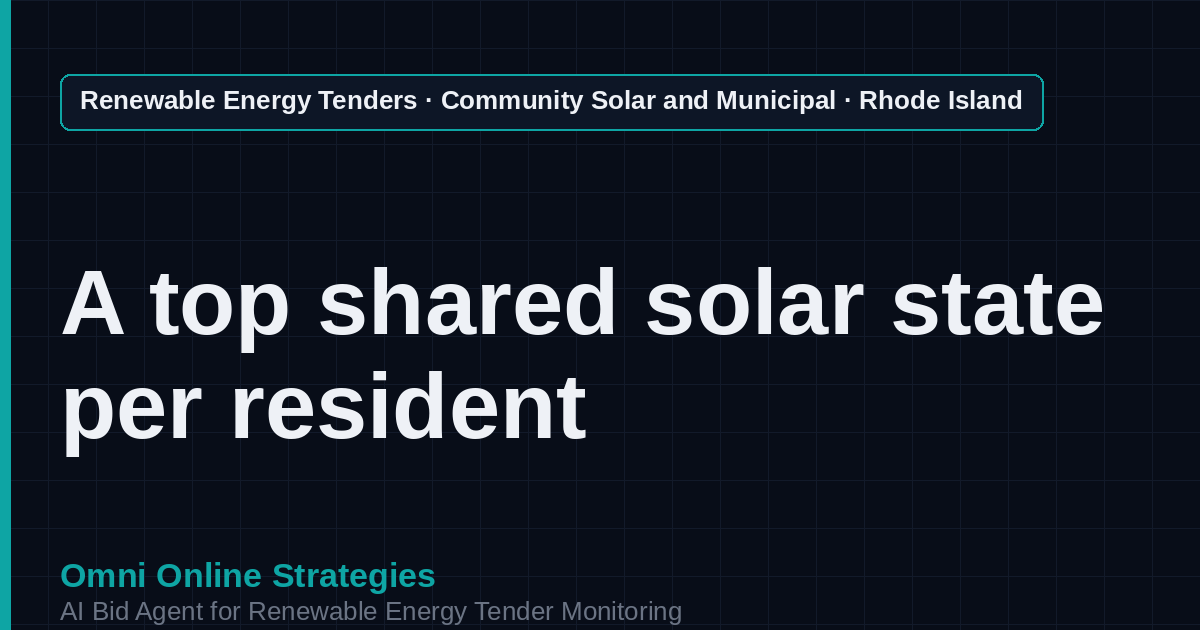 AI Agent That Finds Rhode Island Community Solar Tenders for Community Solar Developers