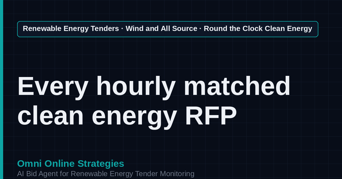AI Agent That Finds Round the Clock Clean Energy Tenders for Wind Developers