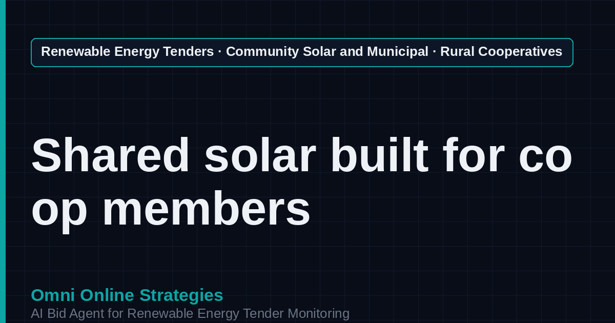 AI Agent That Finds Rural Cooperative Community Solar Tenders for Electric Cooperatives