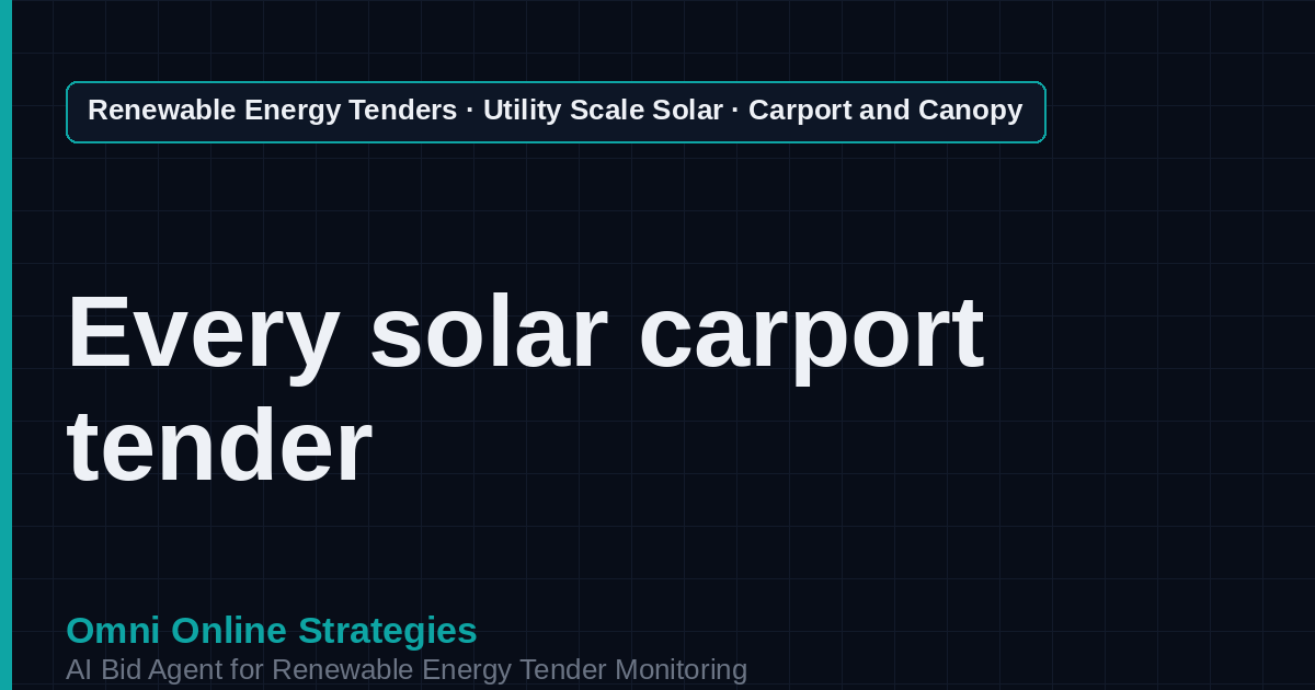 AI Agent That Finds Solar Carport and Canopy Tenders for Solar Developers