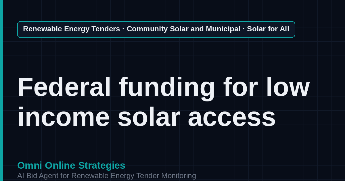 AI Agent That Finds Solar for All Community Solar Tenders for Community Solar Developers