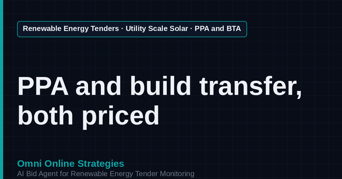 AI Agent That Finds Solar PPA and Build Transfer Tenders for Solar Developers