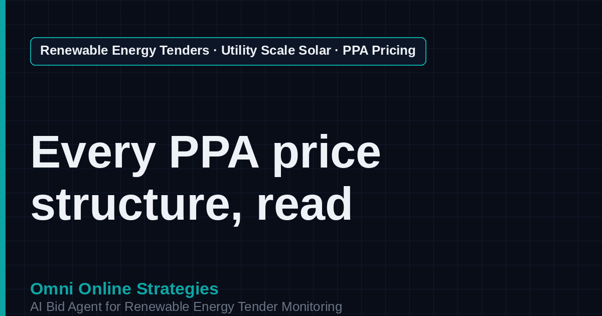 AI Agent That Finds Solar PPA Pricing and Escalation Tenders for Solar Developers