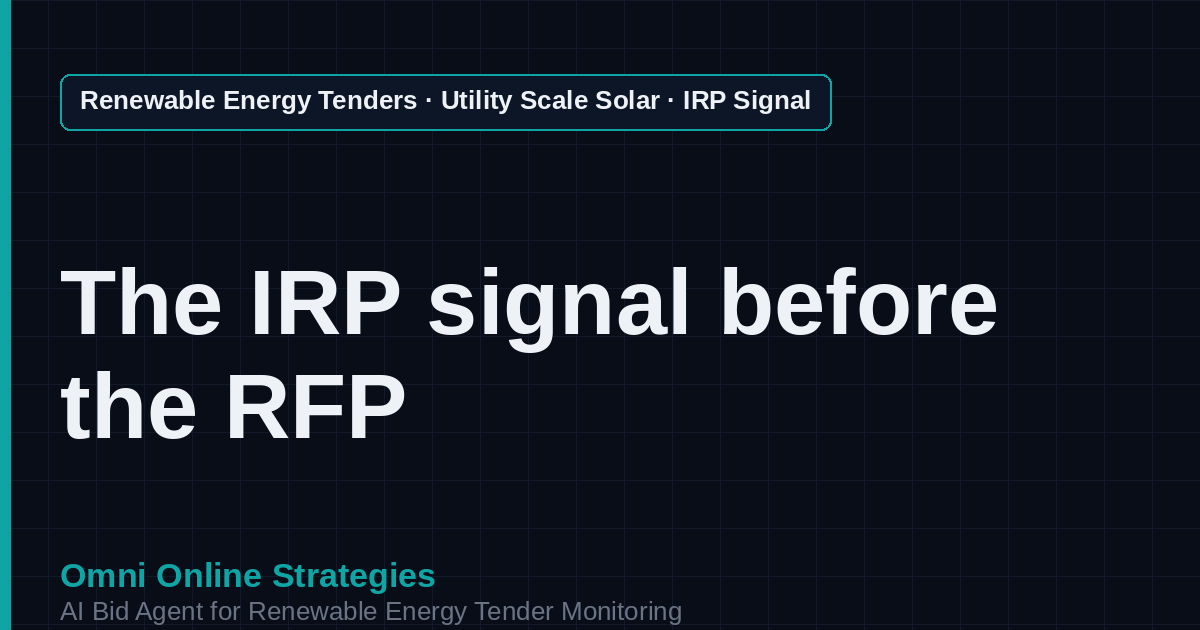 AI Agent That Finds Solar Tenders From Utility Integrated Resource Plans for Solar Developers