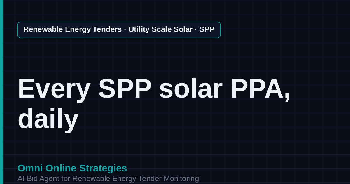AI Agent That Finds SPP Solar PPA Tenders for Solar Developers