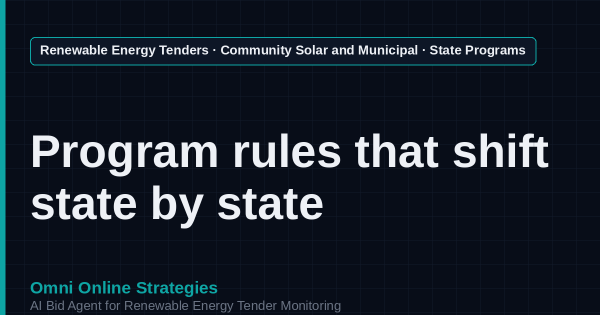 AI Agent That Finds State Community Solar Program Tenders for Community Solar Developers