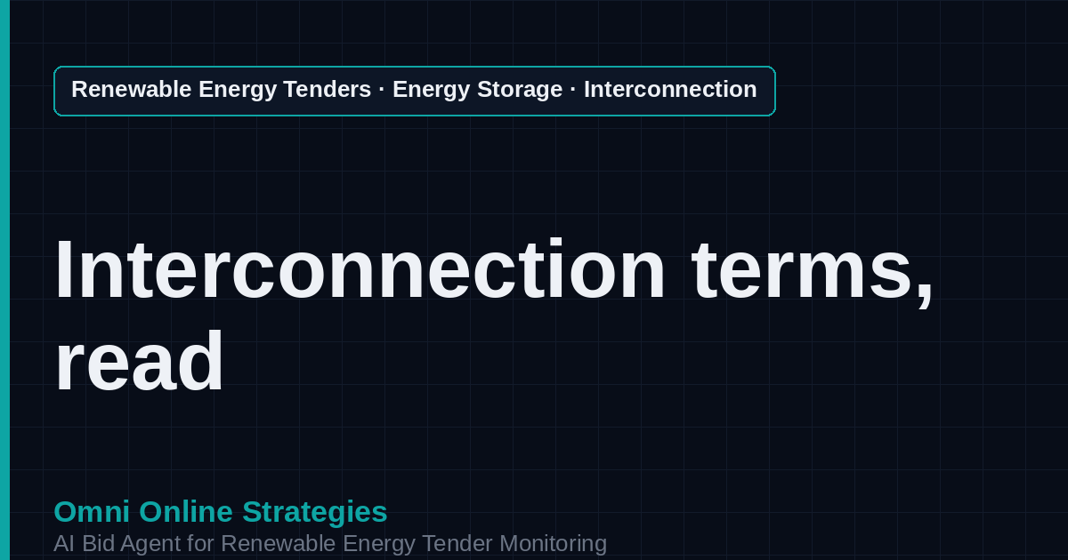 AI Agent That Finds Storage and Hybrid Interconnection Tenders for Storage Developers