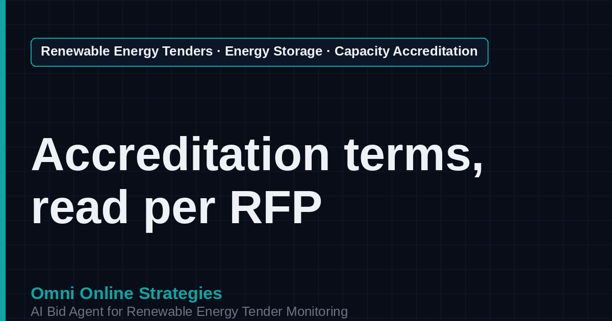 AI Agent That Finds Storage Capacity Accreditation Tenders for Storage Developers