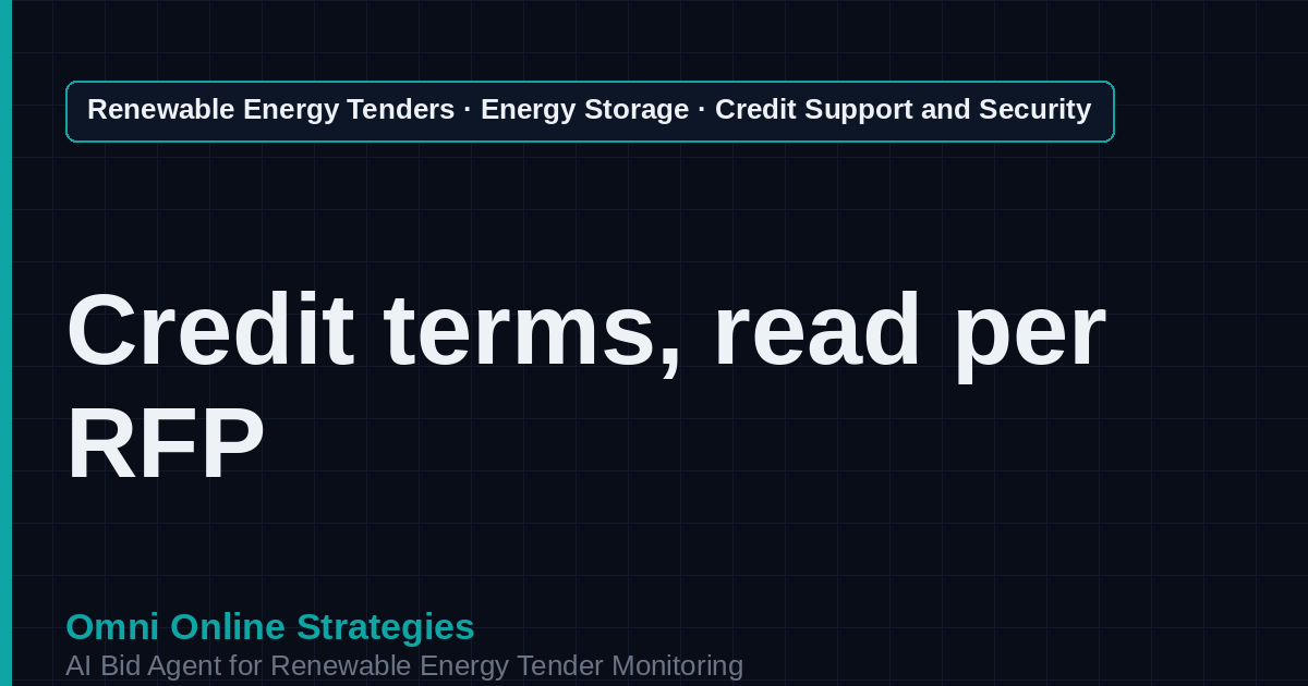 AI Agent That Finds Storage Credit Support and Security Tenders for Storage Developers