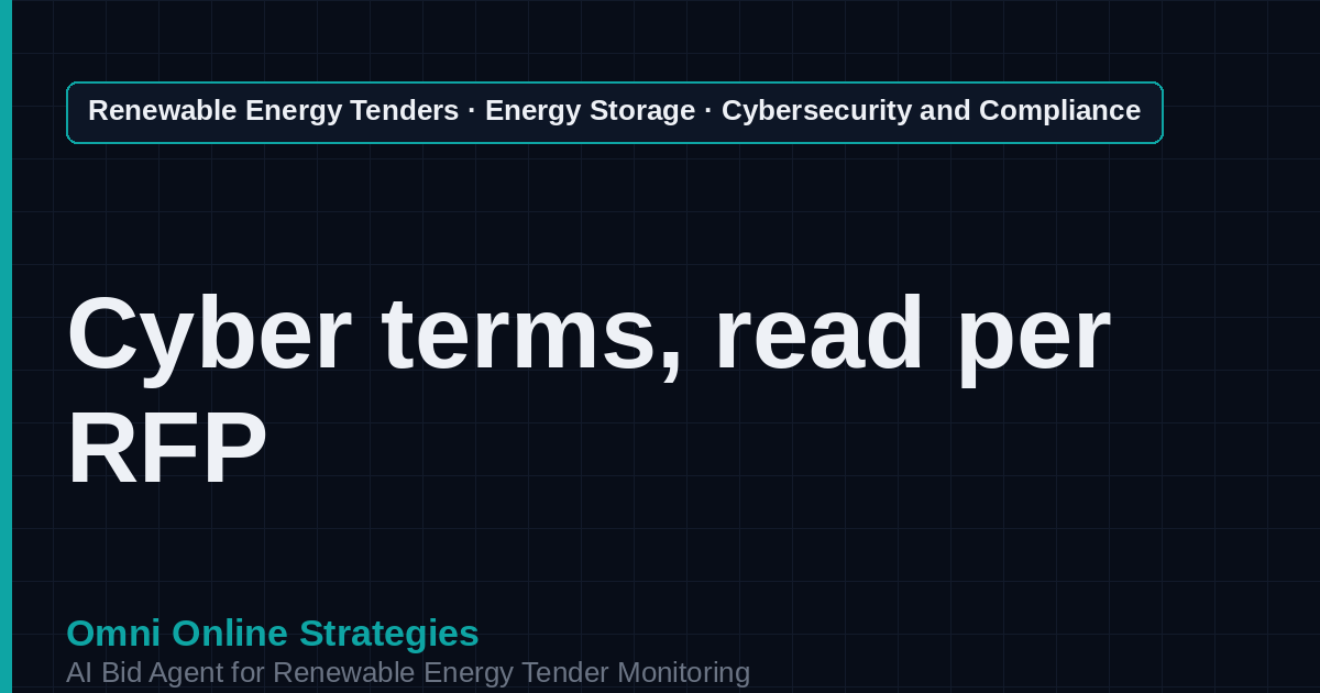 AI Agent That Finds Storage Cybersecurity Compliance Tenders for Storage Developers