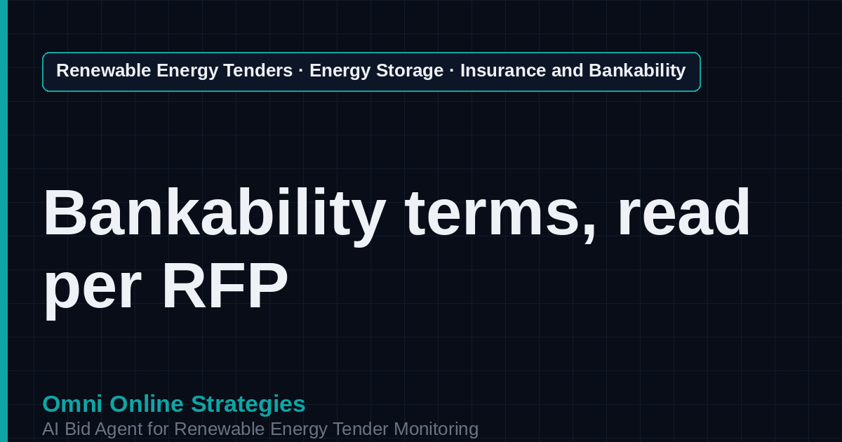 AI Agent That Finds Storage Insurance and Bankability Tenders for Storage Developers
