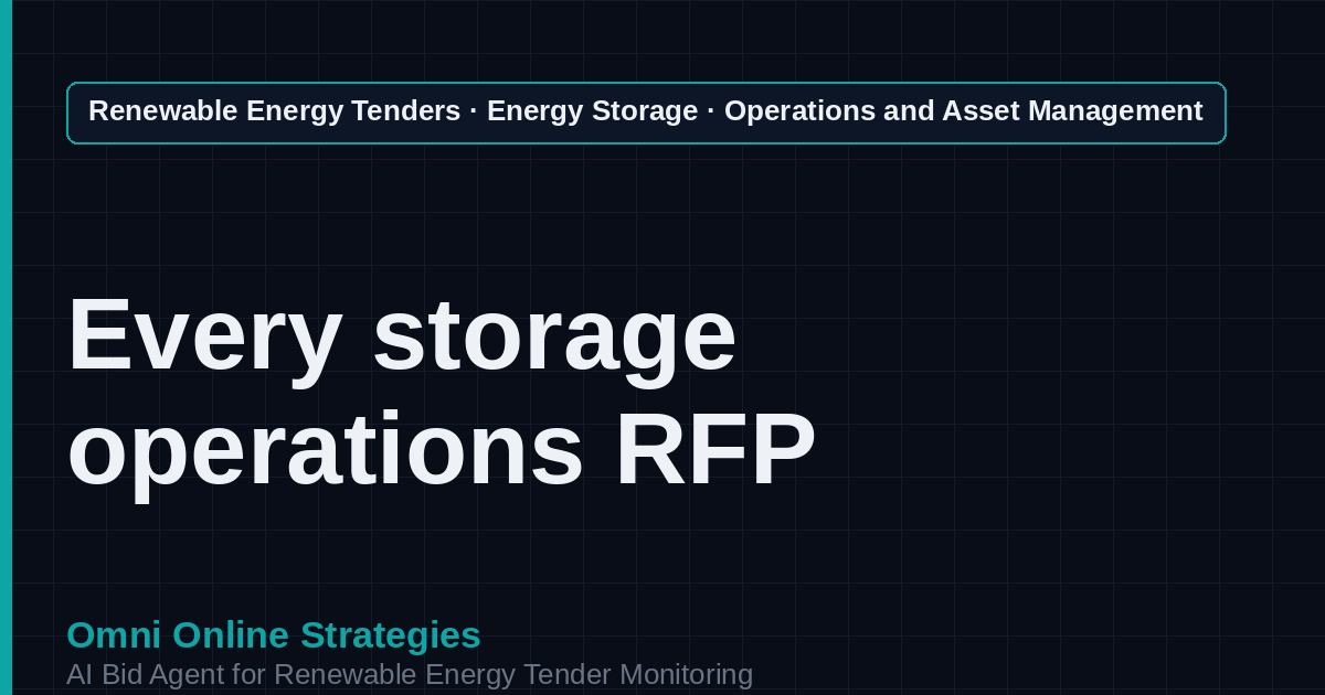 AI Agent That Finds Storage Operations and Asset Management Tenders for Storage Developers