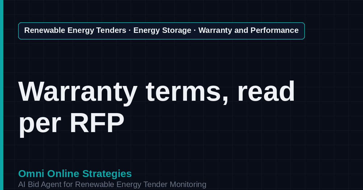 AI Agent That Finds Storage Warranty and Performance Tenders for Storage Developers