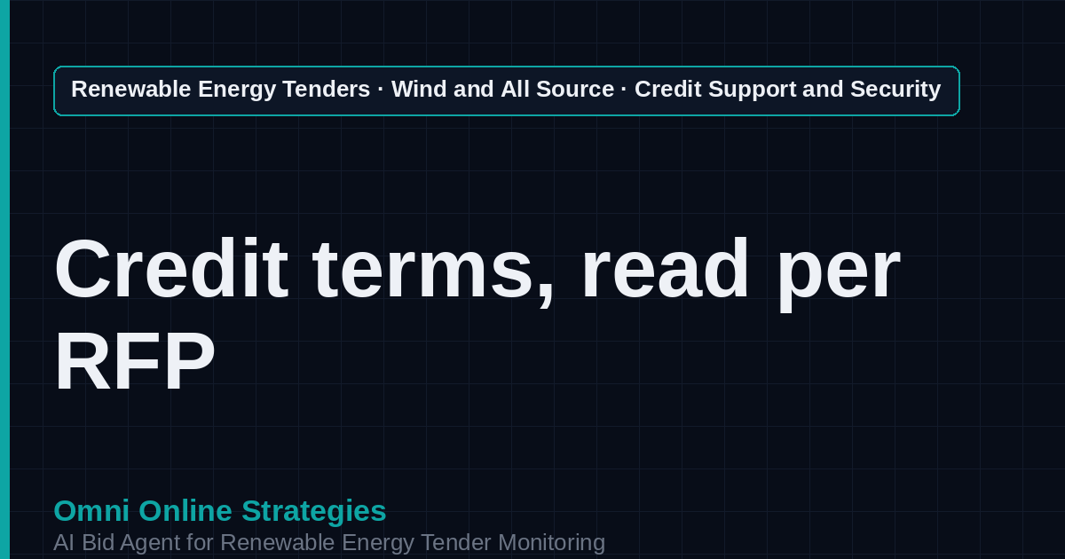 AI Agent That Finds Wind Credit Support and Security Tenders for Wind Developers