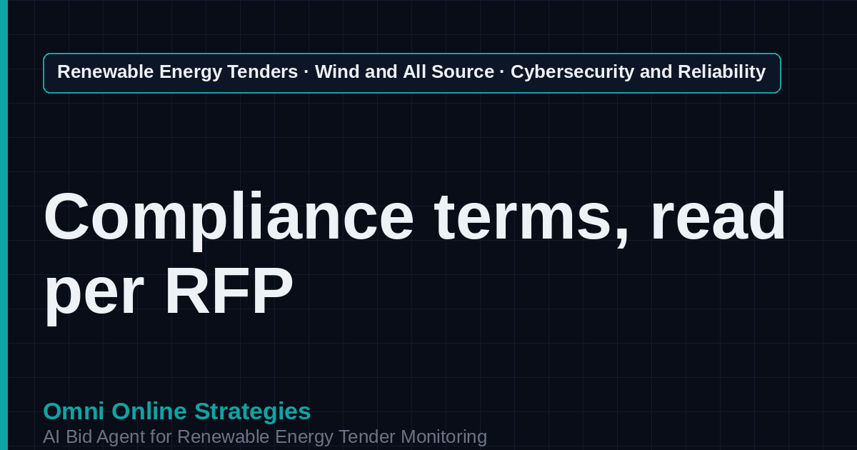 AI Agent That Finds Wind Cybersecurity and Reliability Tenders for Wind Developers