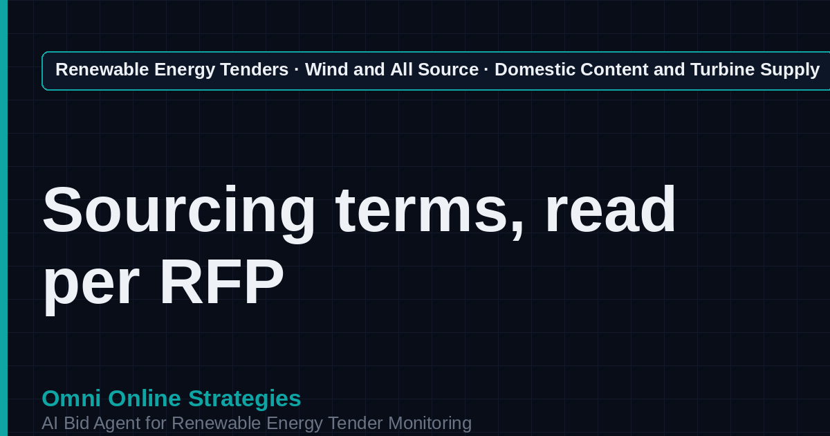 AI Agent That Finds Wind Domestic Content Tenders for Wind Developers