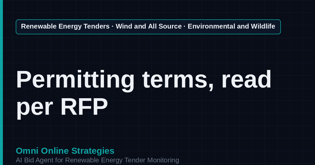 AI Agent That Finds Wind Environmental and Wildlife Tenders for Wind Developers