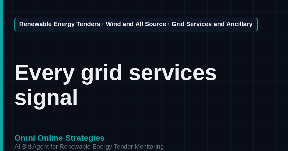 AI Agent That Finds Wind Grid Services and Ancillary Tenders for Wind Developers