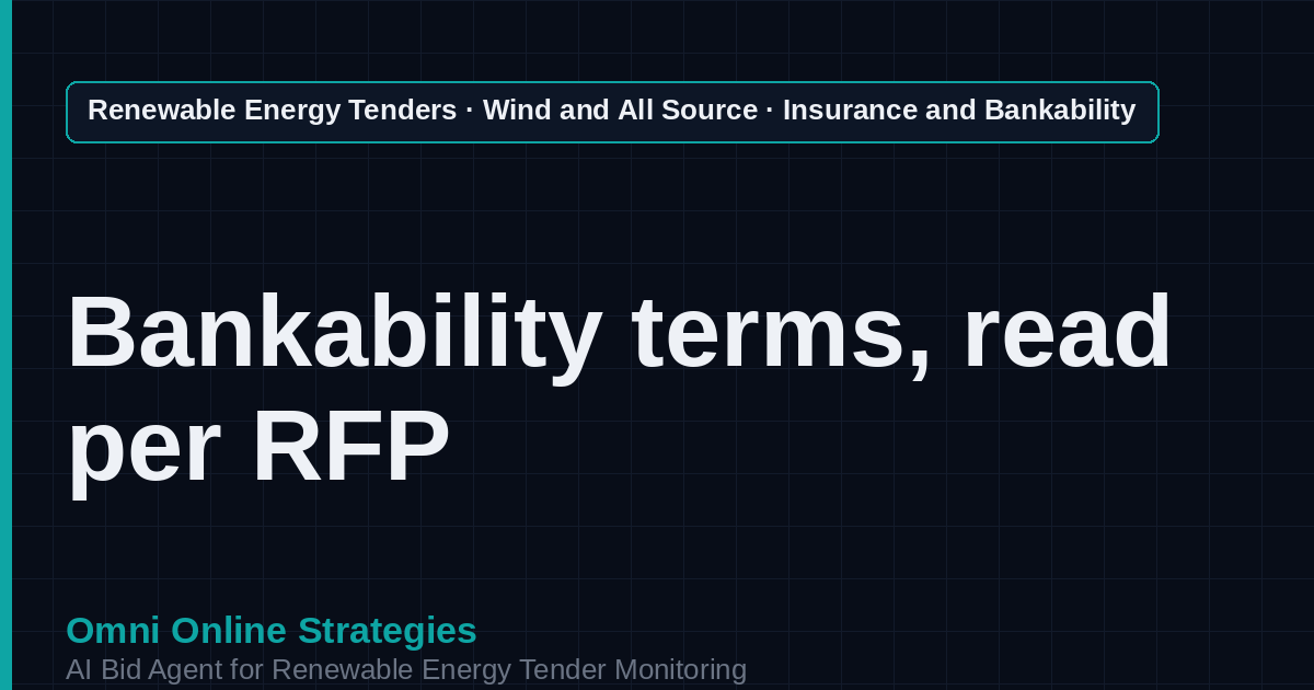 AI Agent That Finds Wind Insurance and Bankability Tenders for Wind Developers