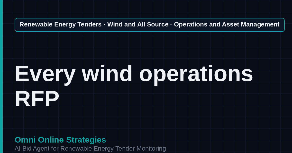 AI Agent That Finds Wind Operations and Asset Management Tenders for Wind Developers