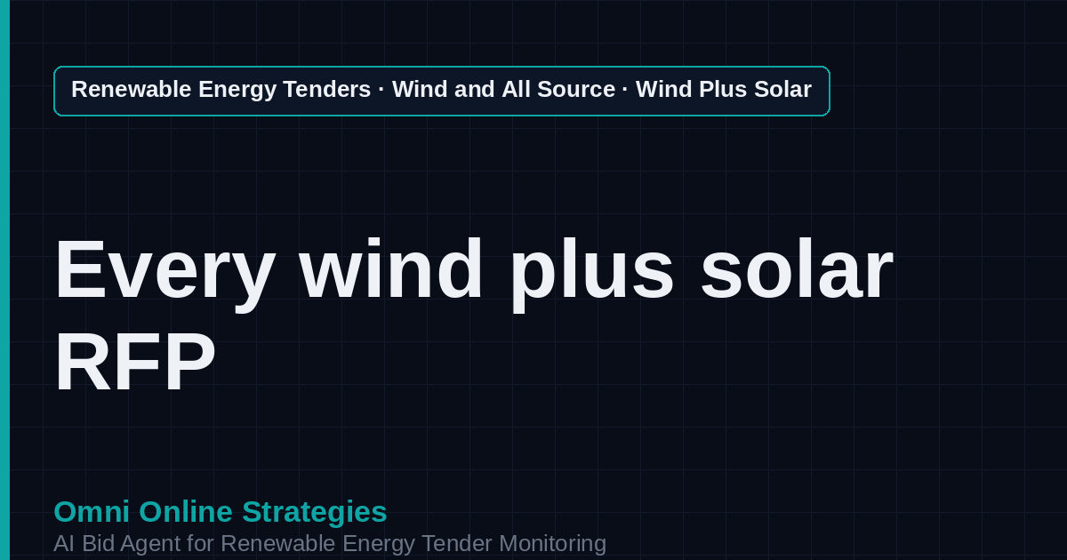 AI Agent That Finds Wind Plus Solar Hybrid Tenders for Wind Developers