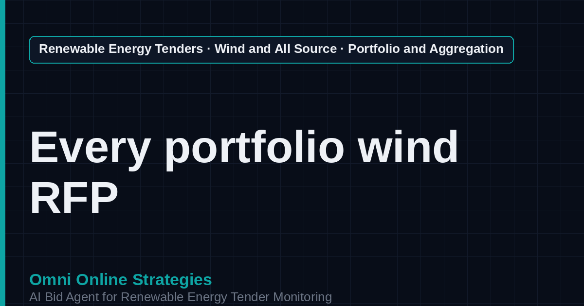 AI Agent That Finds Wind Portfolio and Aggregation Tenders for Wind Developers