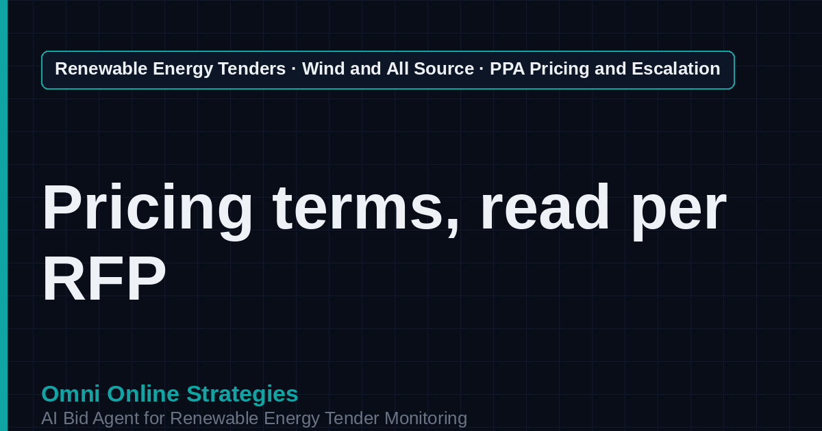 AI Agent That Finds Wind PPA Pricing and Escalation Tenders for Wind Developers