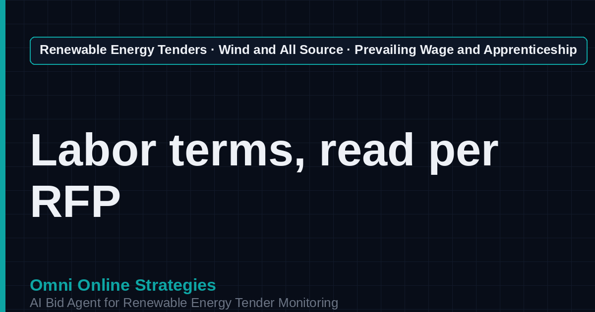 AI Agent That Finds Wind Prevailing Wage and Apprenticeship Tenders for Wind Developers