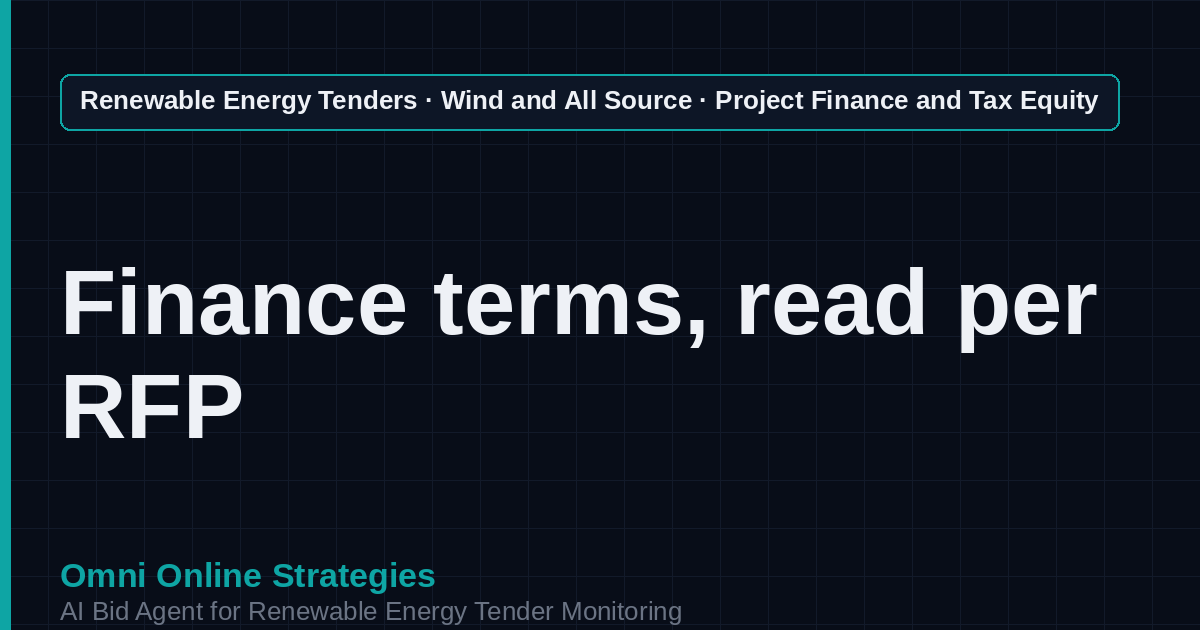 AI Agent That Finds Wind Project Finance and Tax Equity Tenders for Wind Developers