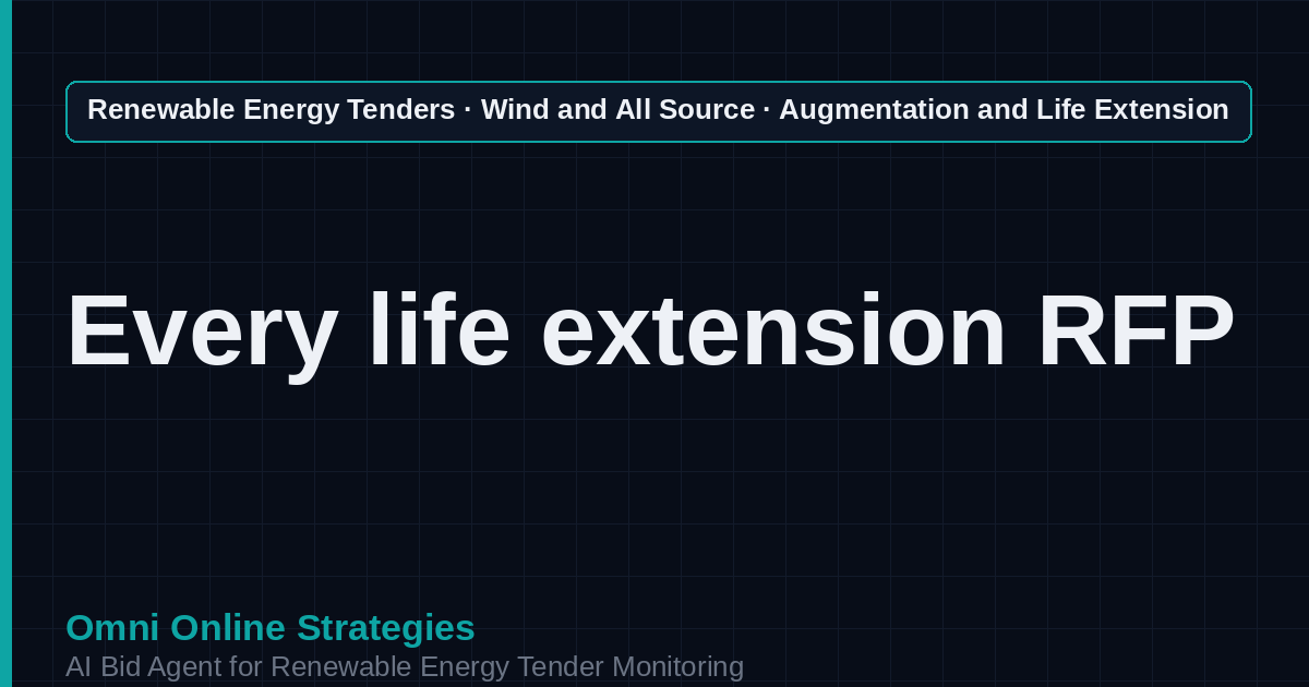 AI Agent That Finds Wind Repowering Augmentation Tenders for Wind Developers
