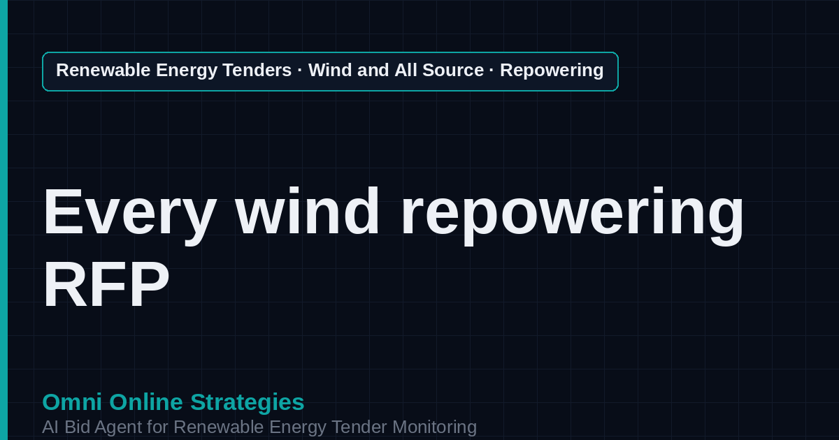AI Agent That Finds Wind Repowering Tenders for Wind Developers