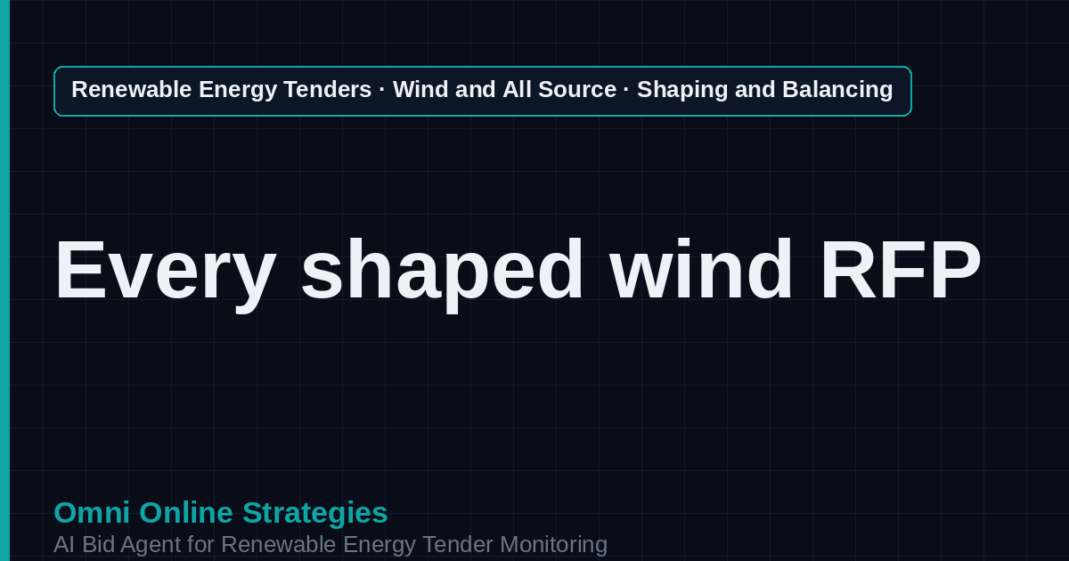 AI Agent That Finds Wind Shaping and Balancing Tenders for Wind Developers