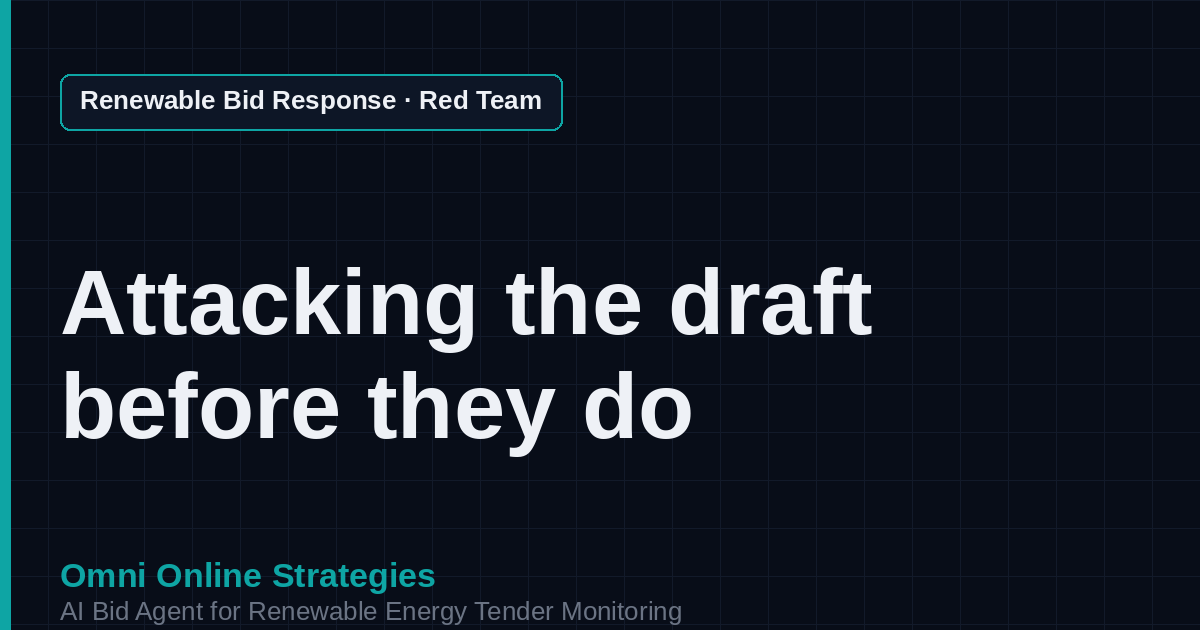 AI Agent That Runs the Red Team Review for Renewable Energy Developers