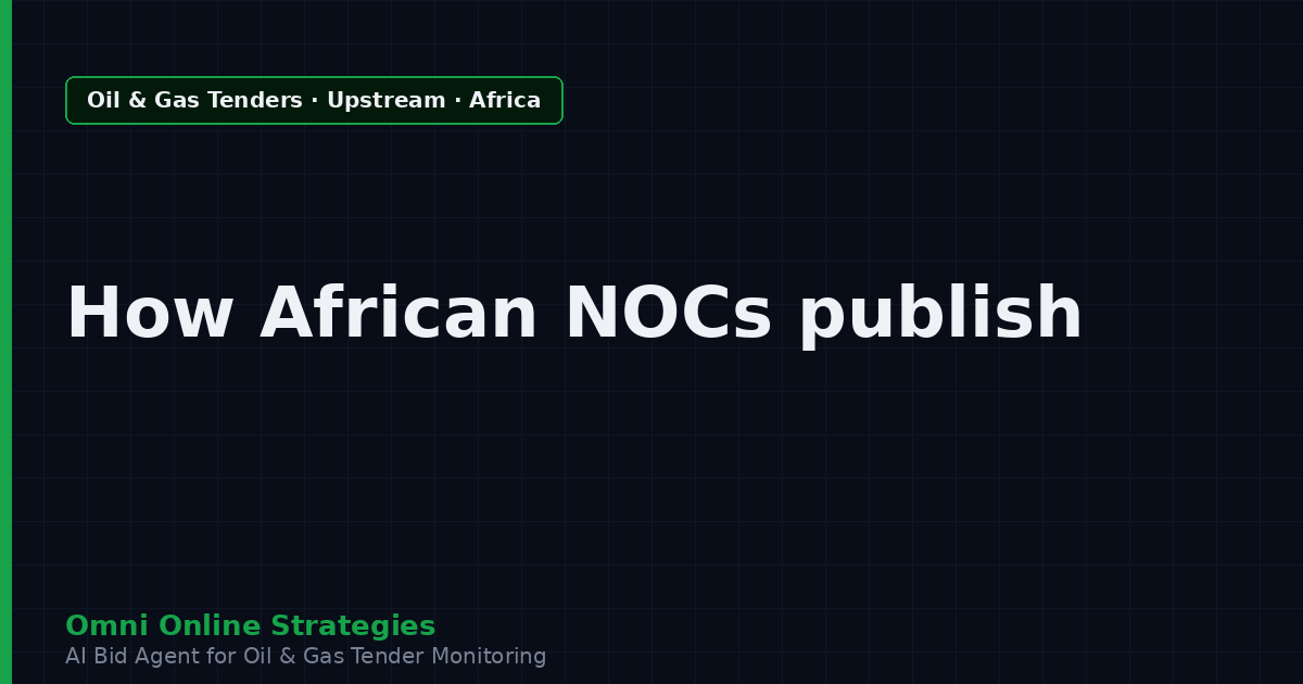 AI Agent That Tracks How African National Oil Companies Publish Upstream Equipment Tenders