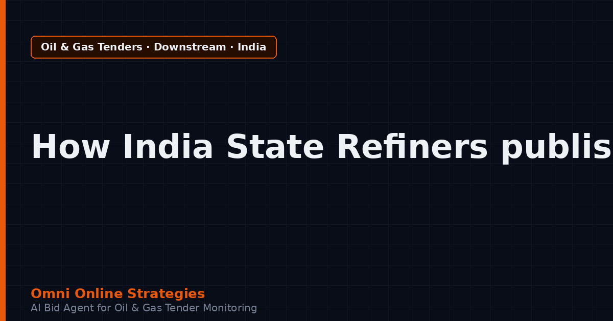 AI Agent That Tracks How India State Refiners Publish Refinery and Petrochemical Equipment Tenders
