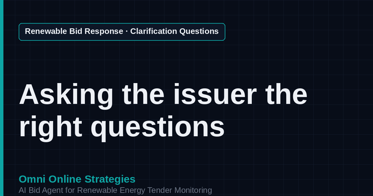 AI Agent That Writes the Clarification Questions for Renewable Energy Developers