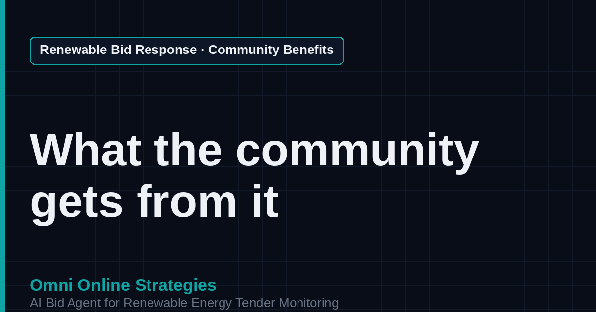AI Agent That Writes the Community Benefits Plan for Renewable Energy Developers