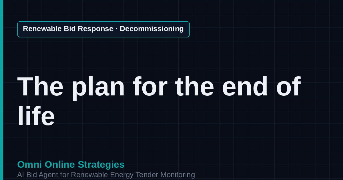 AI Agent That Writes the Decommissioning Plan for Renewable Energy Developers