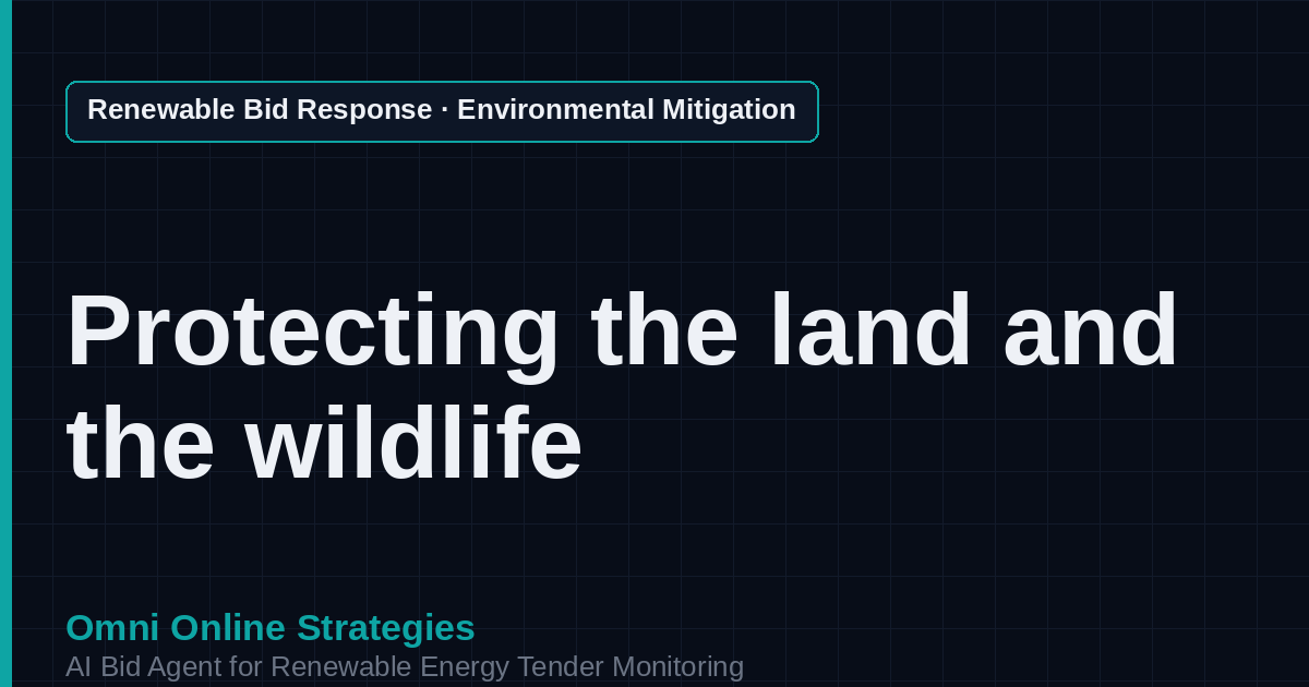 AI Agent That Writes the Environmental and Wildlife Mitigation for Renewable Energy Developers