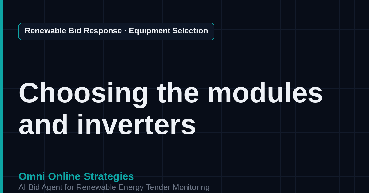 AI Agent That Writes the Equipment Selection for Solar Developers