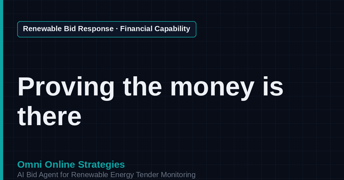 AI Agent That Writes the Financial Capability Section for Renewable Energy Developers