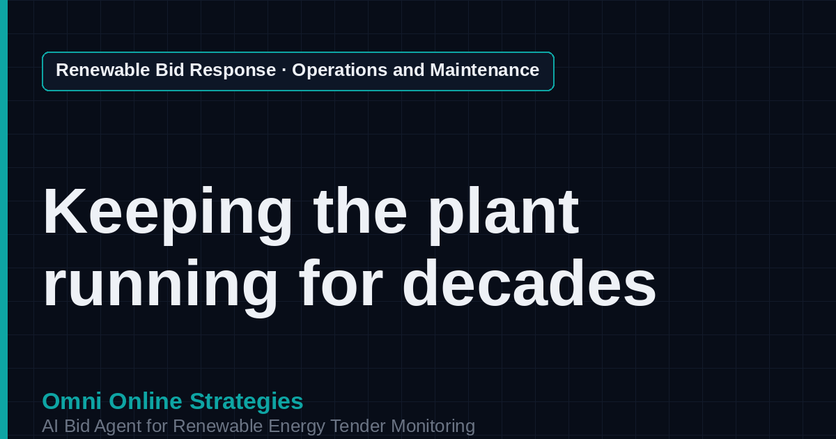 AI Agent That Writes the Operations and Maintenance Plan for Solar Developers