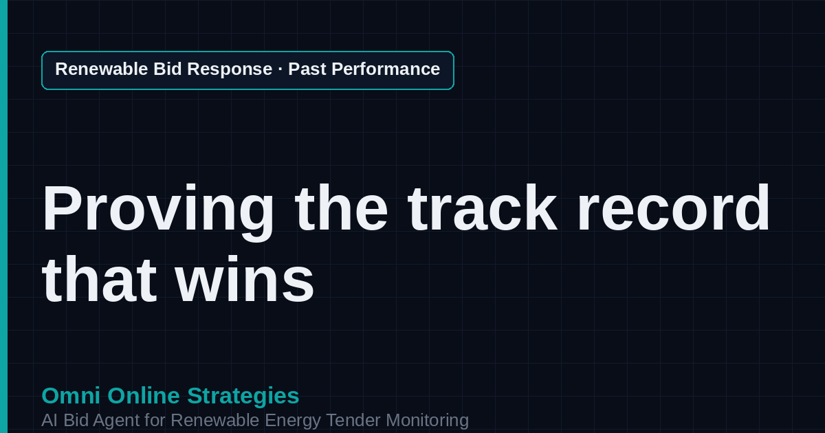 AI Agent That Writes the Past Performance Section for Solar EPC Contractors