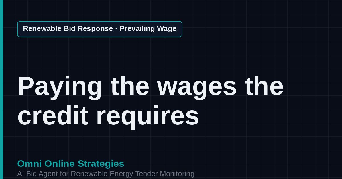 AI Agent That Writes the Prevailing Wage and Apprenticeship Compliance for Solar EPC Contractors