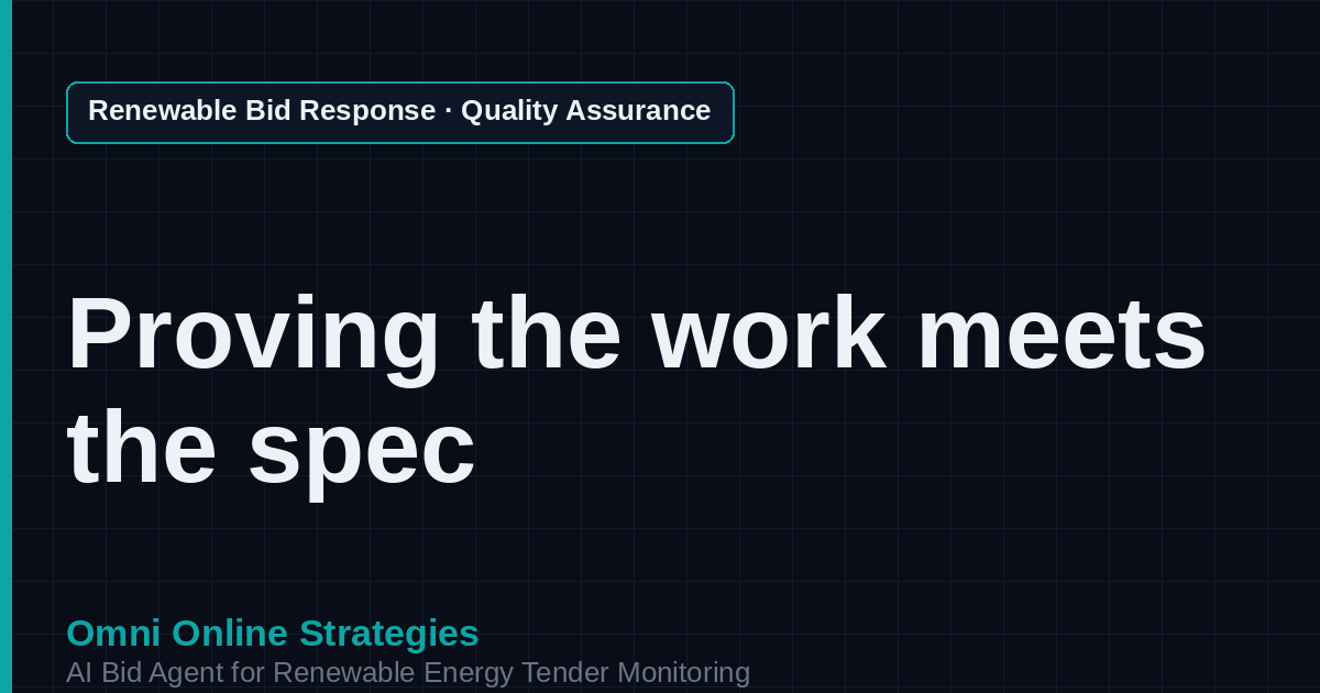 AI Agent That Writes the Quality Assurance Plan for Solar EPC Contractors