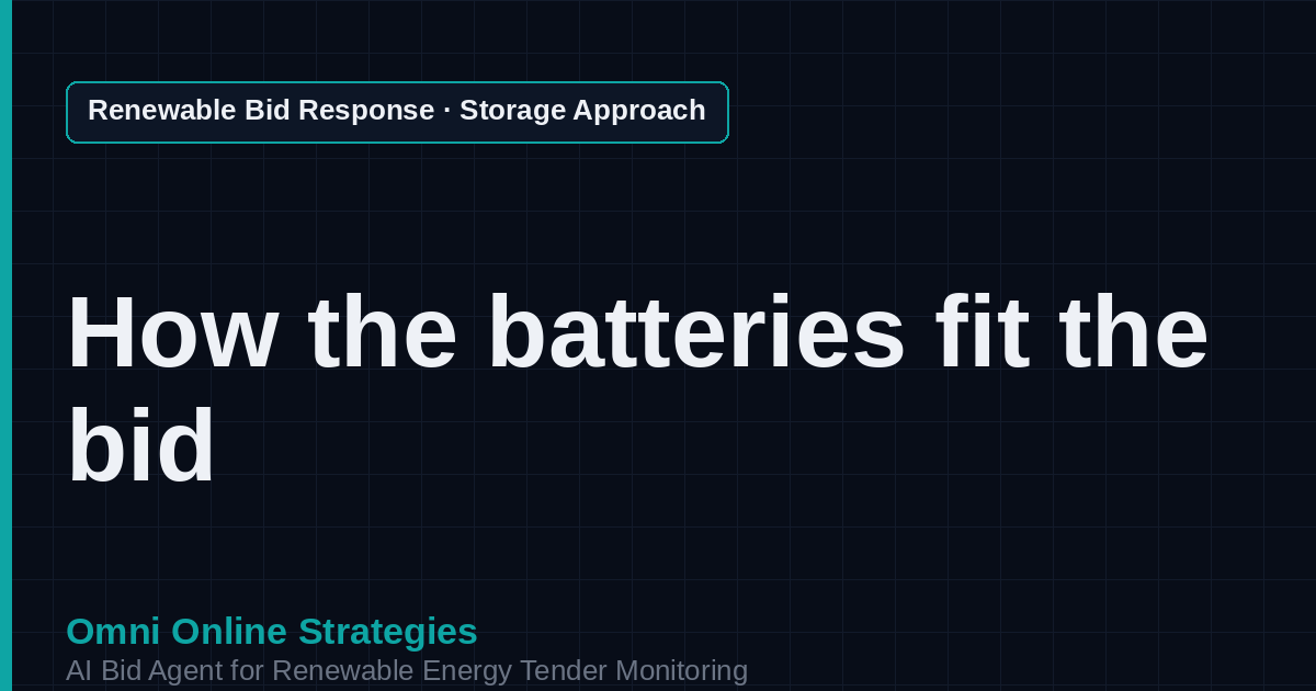 AI Agent That Writes the Storage Approach for Renewable Energy Developers