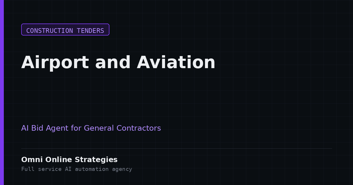 AI Bid Agent for Airport and Aviation Facility Construction Bids, Built for General Contractors